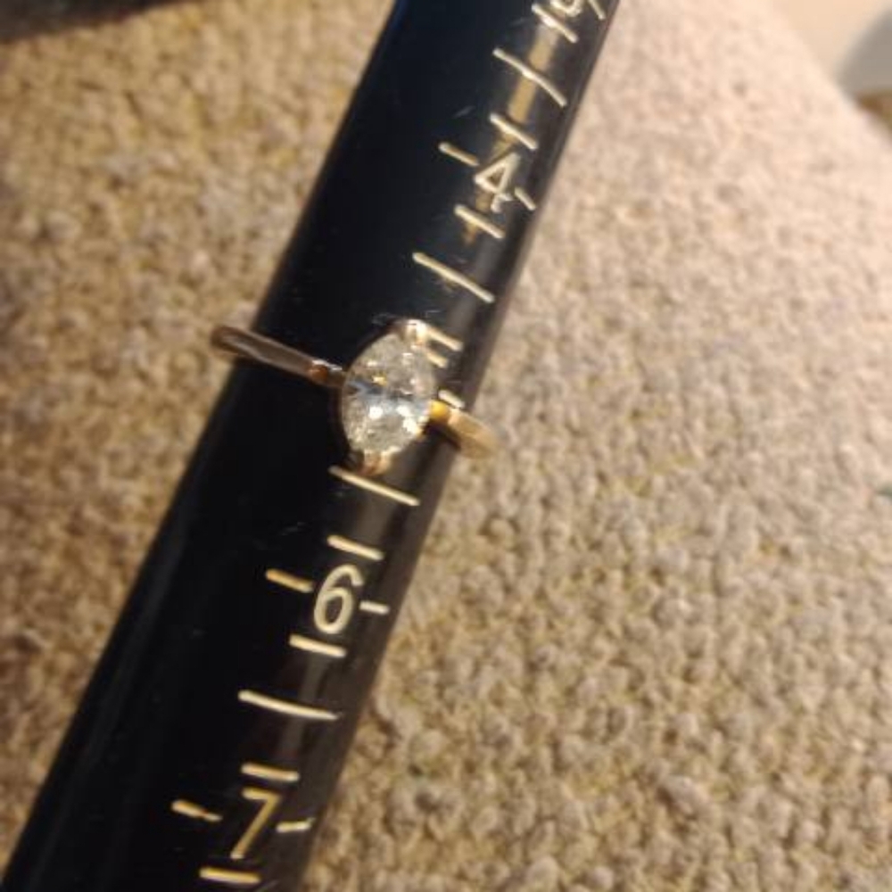 14kt gold Marquis diamond engagement ring,.5ct.